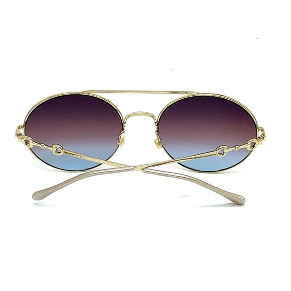 Gucci Women\'s Sunglasses GG0878S 004 59 20-140 Round Gold Frame Gradient… main image 9